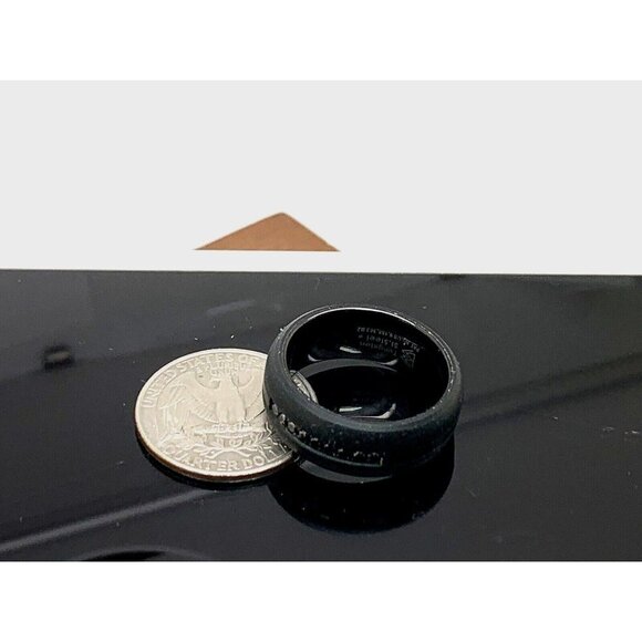 Men's Wedding Band Tungsten Steel Black Gemstones 9mm Wide Ring Size 10 - Picture 11 of 14